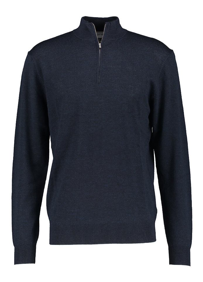 Donkerblauwe pull met korte rits Les Deux