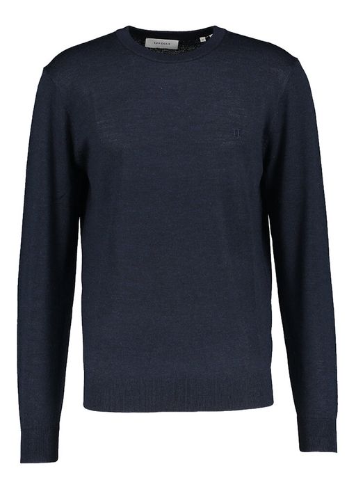 Donkerblauwe wollen pull met ronde hals Les Deux
