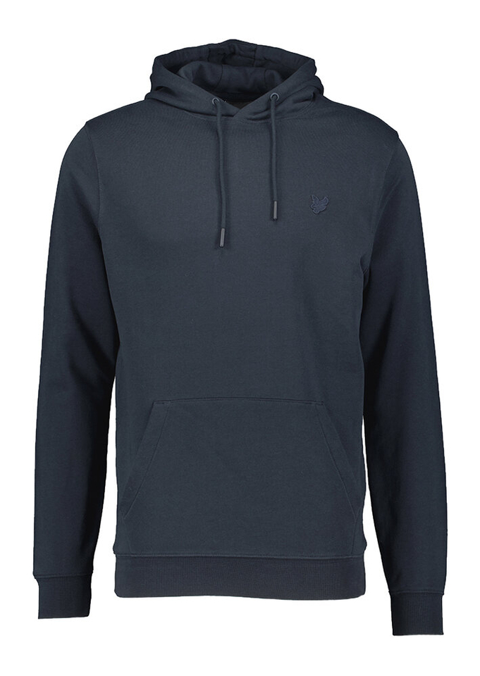 Donkerblauwe trui met met kap Lyle & Scott