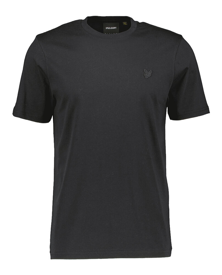 Zwarte t-shirt met zwart merklogo Lyle & Scott