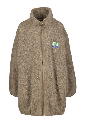Bruine jas in teddy stof American Vintage