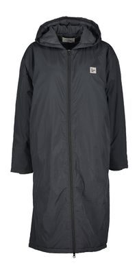 Zwarte lange parka jas met rits en kap Zot American Vintage
