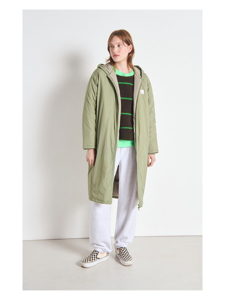 Kaki groene lange jas American Vintage