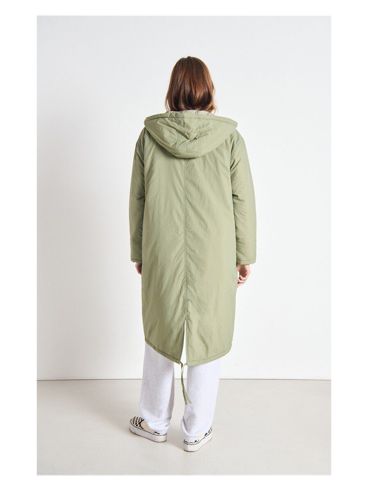 Kaki groene lange jas American Vintage