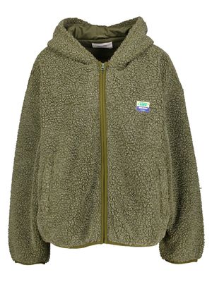 Kaki groene teddy gilet met kap American Vintage
