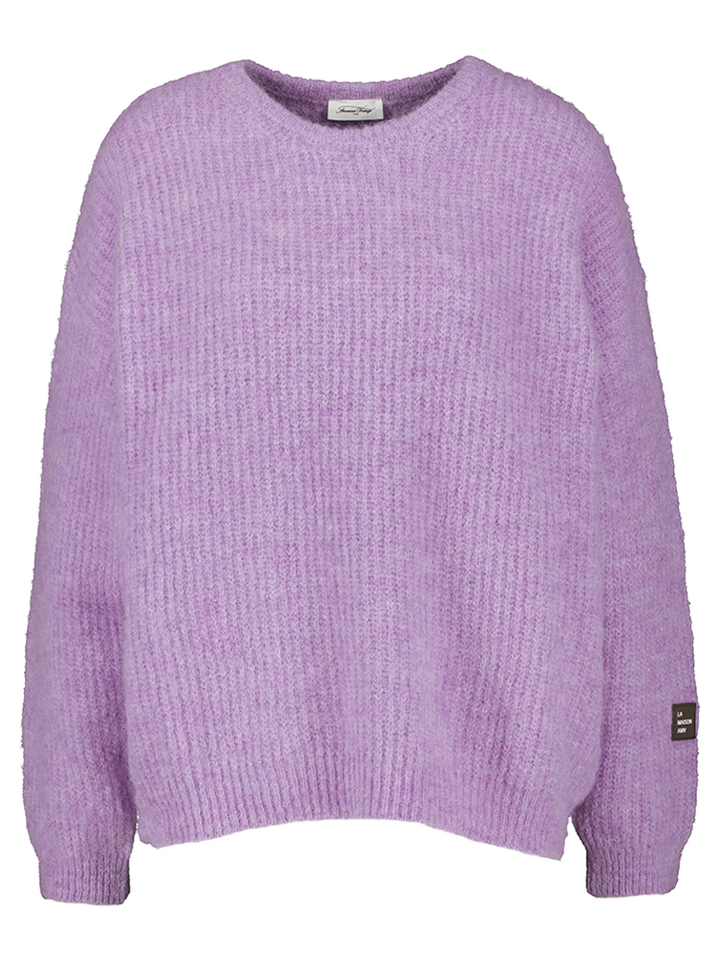 Lavendel kleurige gebreide trui met alpaca East American Vintage