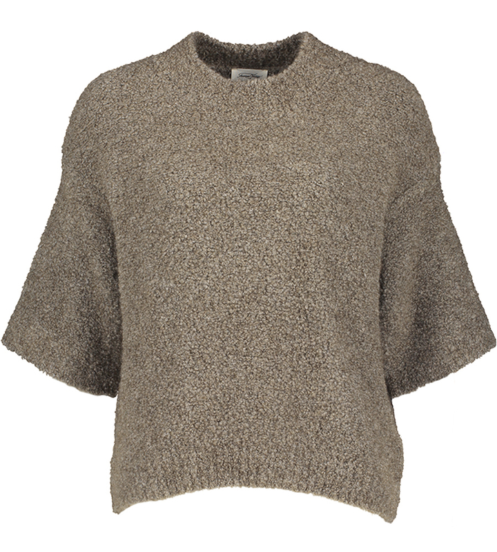 Bruine wollen pull met driekwart mouwen Zol American Vintage