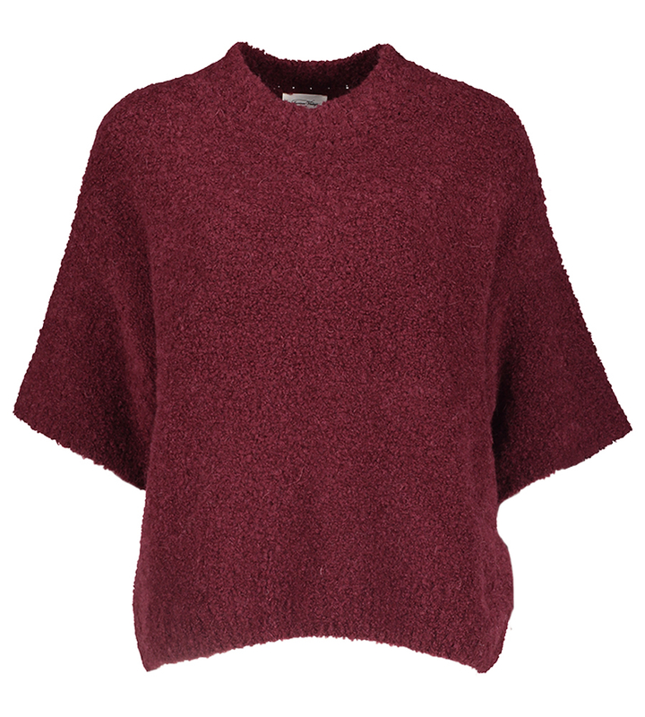Bordeaux wollen pull met driekwart mouwen Zol American Vintage