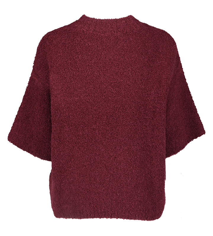 Bordeaux wollen pull met driekwart mouwen Zol American Vintage