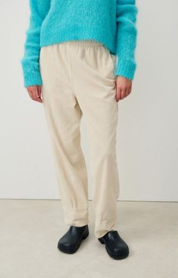 Beige corduroy broek met elastiek Pado American Vintage