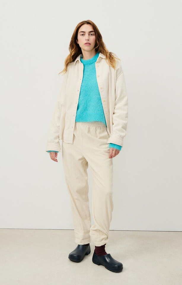 Beige corduroy broek met elastiek Pado American Vintage 