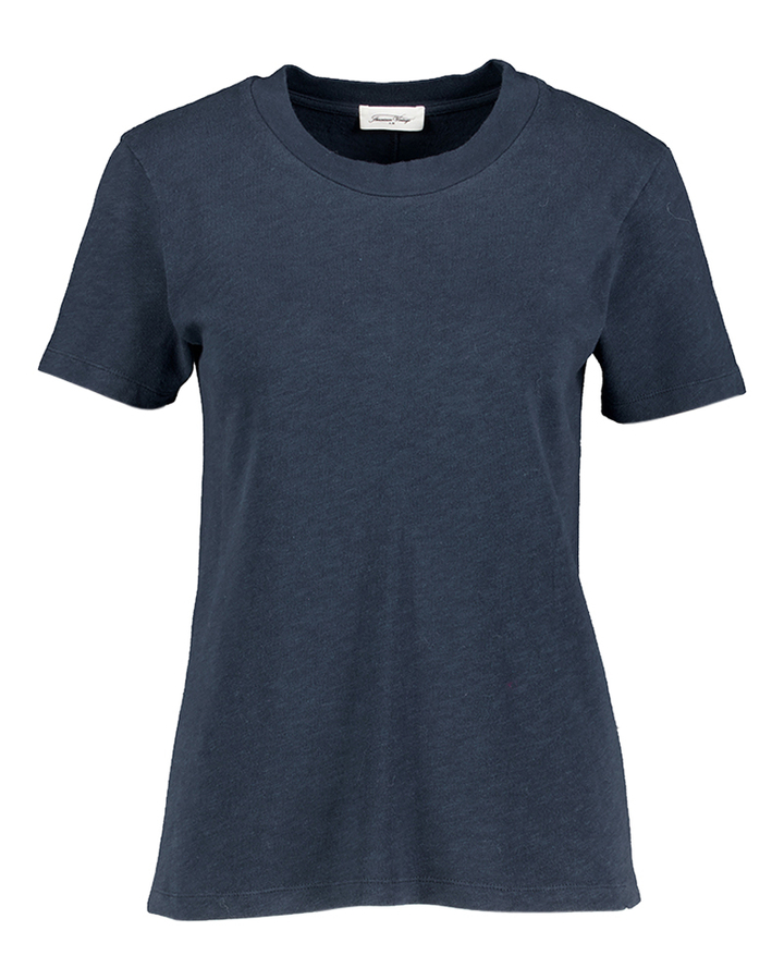 Donkerblauwe katoenen t-shirt Son American Vintage 