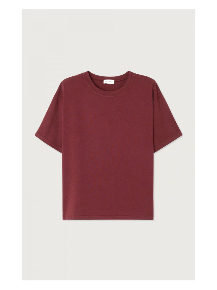 Bordeaux katoenen t-shirt met ronde hals Fiz American Vintage