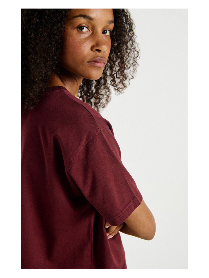 Bordeaux katoenen t-shirt met ronde hals Fiz American Vintage