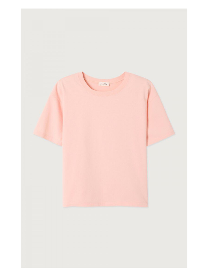 Roze katoenen t-shirt met ronde hals Fiz American Vintage
