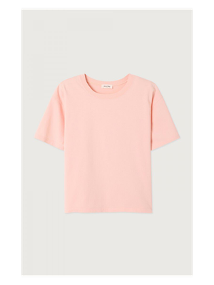 Roze katoenen t-shirt met ronde hals Fiz American Vintage
