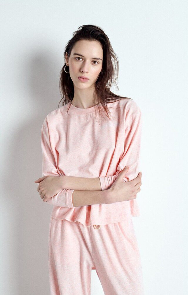 Roze t-shirt met lange mouwen Ypa American Vintage