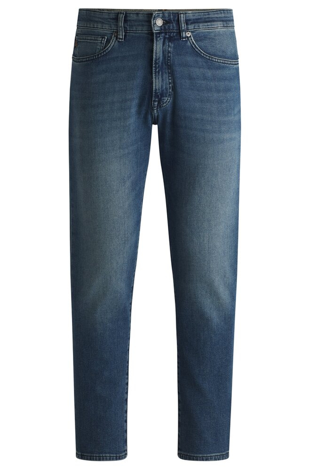 Blauwe tapered slim fit jeans Hugo Boss