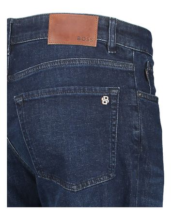 Donkerblauwe slim tapered jeans Hugo Boss