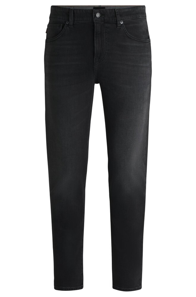 Zwarte tapered slim fit jeans Hugo Boss