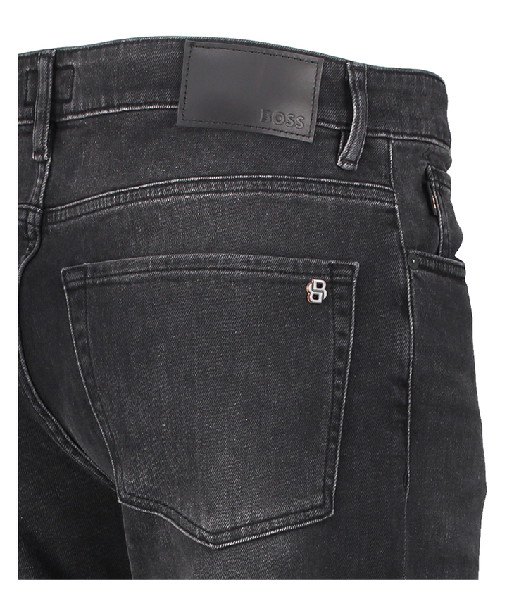 Zwarte tapered slim fit jeans Hugo Boss