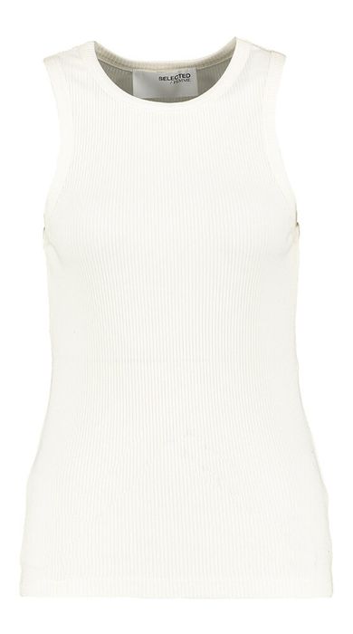 Witte top in ribbel Selected
