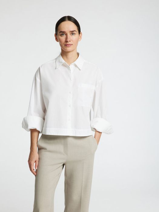 Witte katoenen cropped blouse Selected