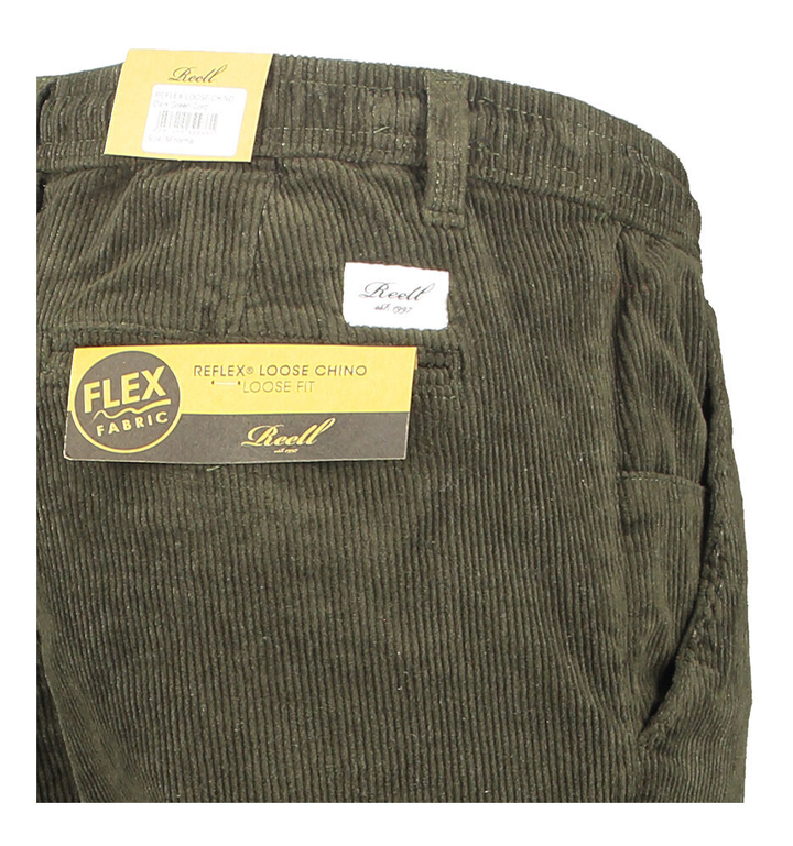Dark green cord lange ribluwelen broek reflex loose chino Reell