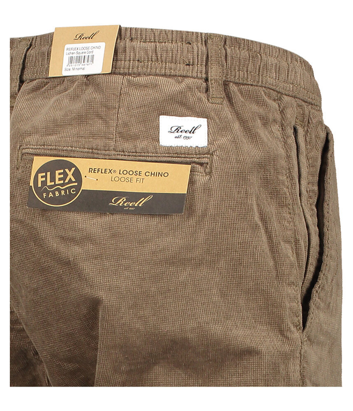 Beige ribfluwelen loose fit chino Reflex Loose Chini Reell