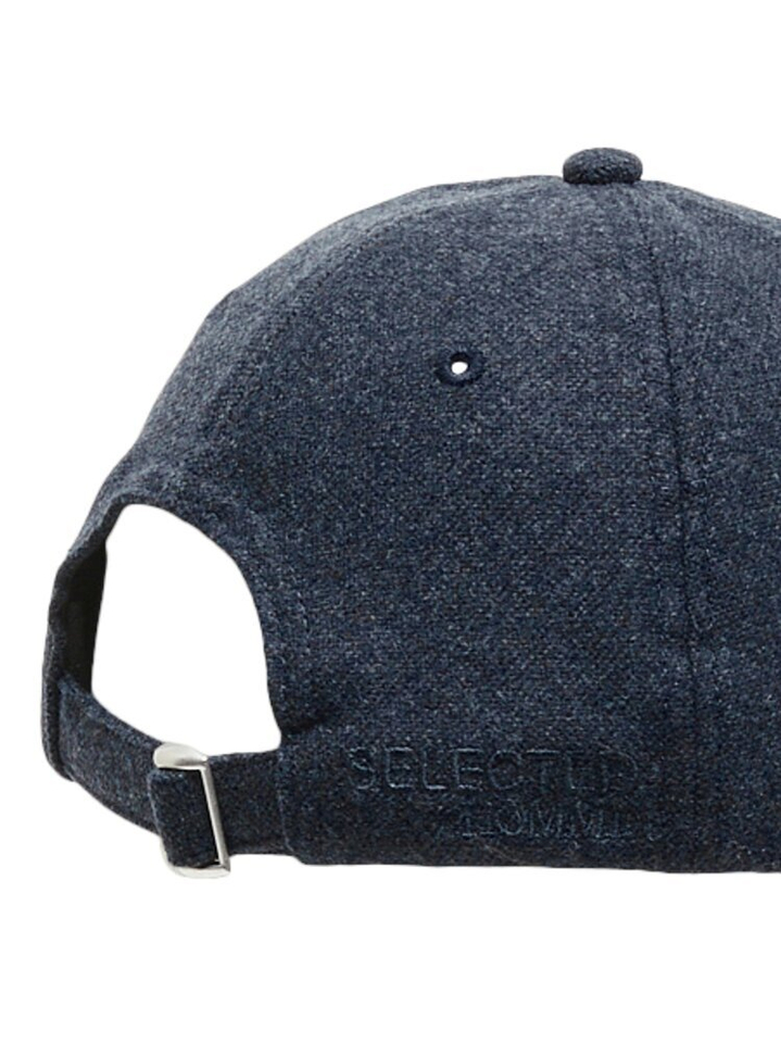 Donkerblauwe wollen pet Selected 