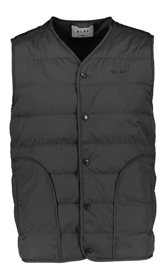 Zwarte bodywarmer met drukknopen Olaf