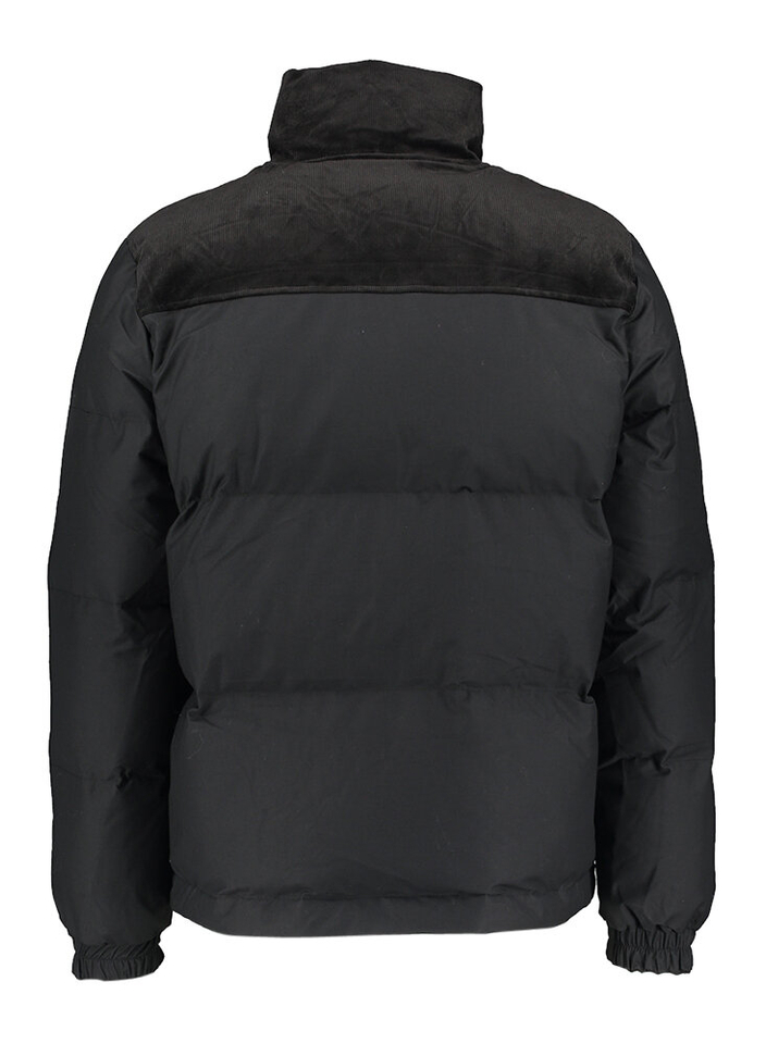 Zwarte puffed jas met ribfluwelen details Iriedaily