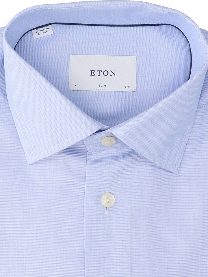 Lichtblauw katoenen hemd (slim fit) met lange mouwen Eton