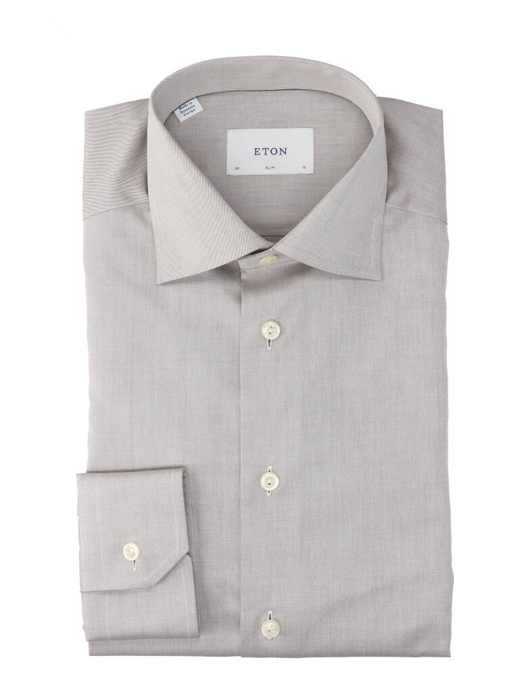 Solid signature katoenen hemd (slim fit) met lange mouwen Eton
