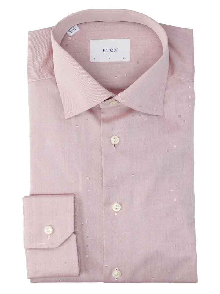 Roze katoenen hemd slim fit Eton