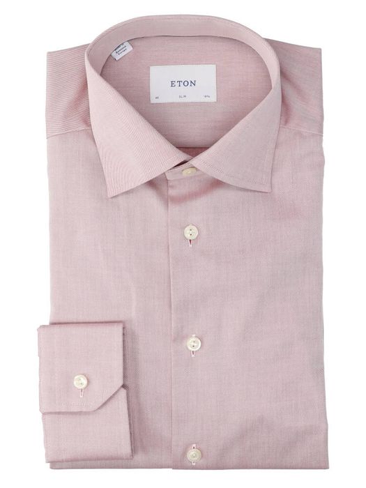 Roze katoenen hemd slim fit Eton