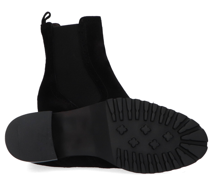 Zwarte bottines in nubuck met blokhak Triver Flight