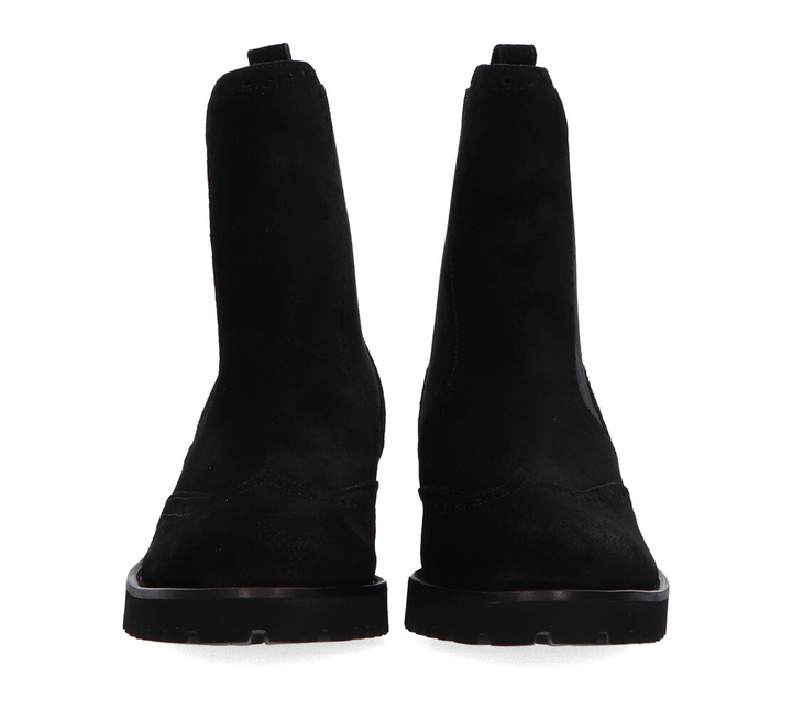 Zwarte bottines in nubuck met blokhak Triver Flight