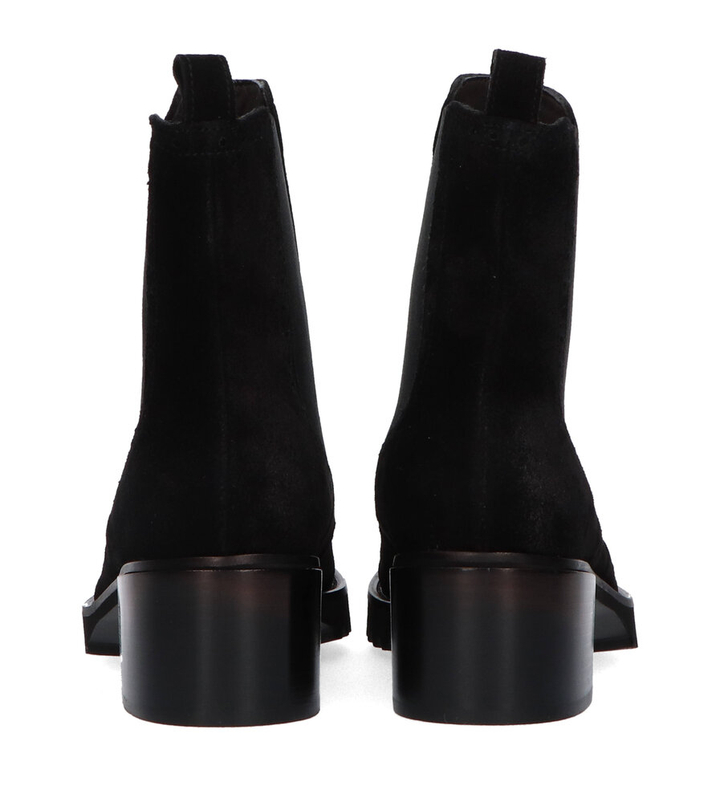 Zwarte bottines in nubuck met blokhak Triver Flight
