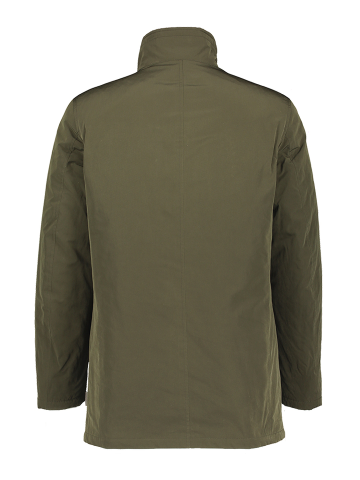 Legergroene jas met ribfluwelen details Flore Lodenfrey