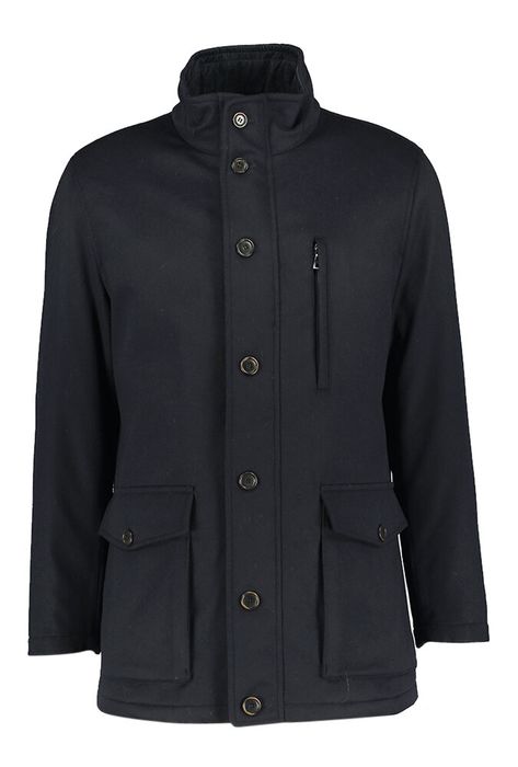 Donkerblauwe wollen mantel Lodenfrey