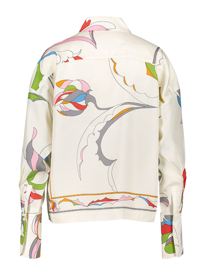 Beige bloes met multicolor print Herzen's