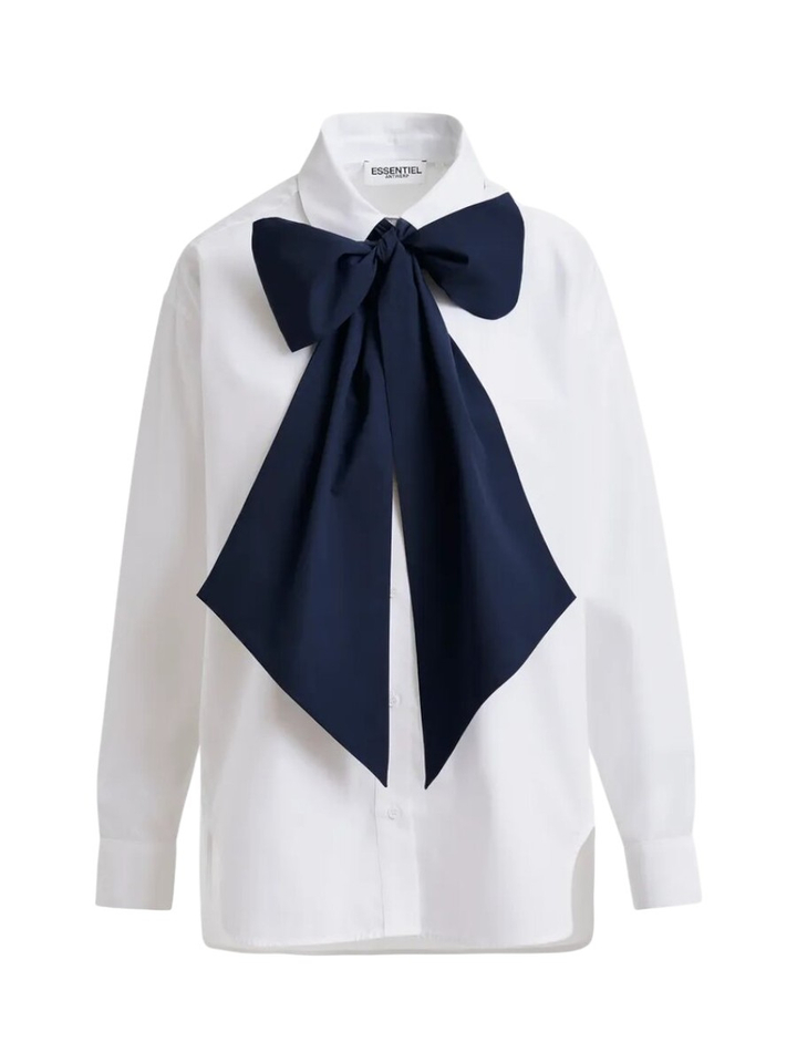 Witte blouse met zwart knoopdetail Jambers Essentiel