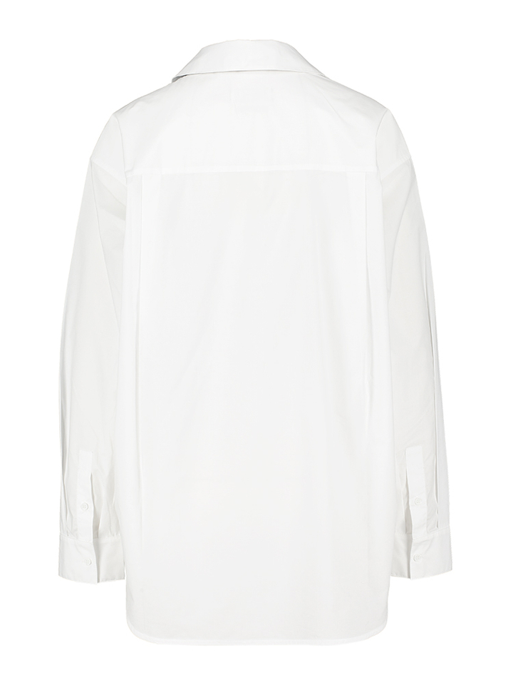 Witte blouse met zwart knoopdetail Jambers Essentiel