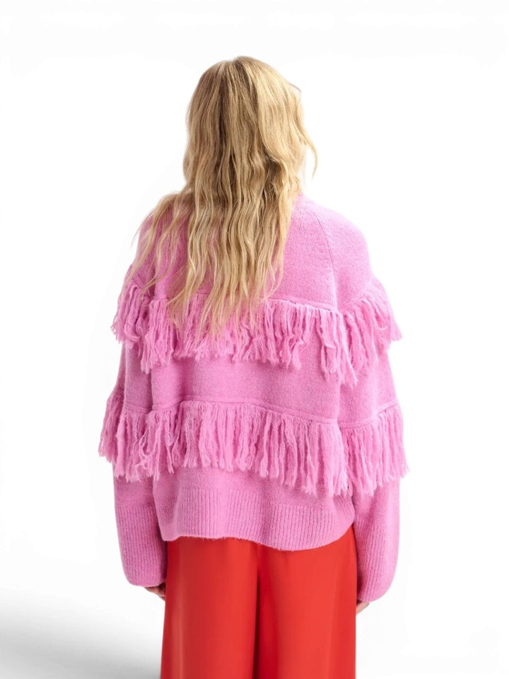 Roze trui met ruffles Johns Essentiel 
