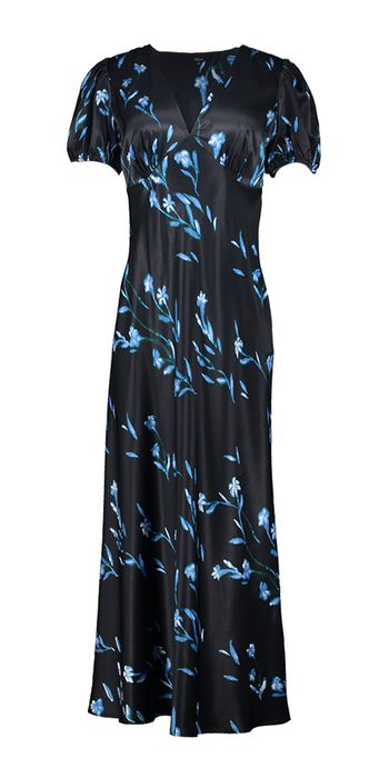 Donkerblauwe jurk met bloemenprint Junia Rails