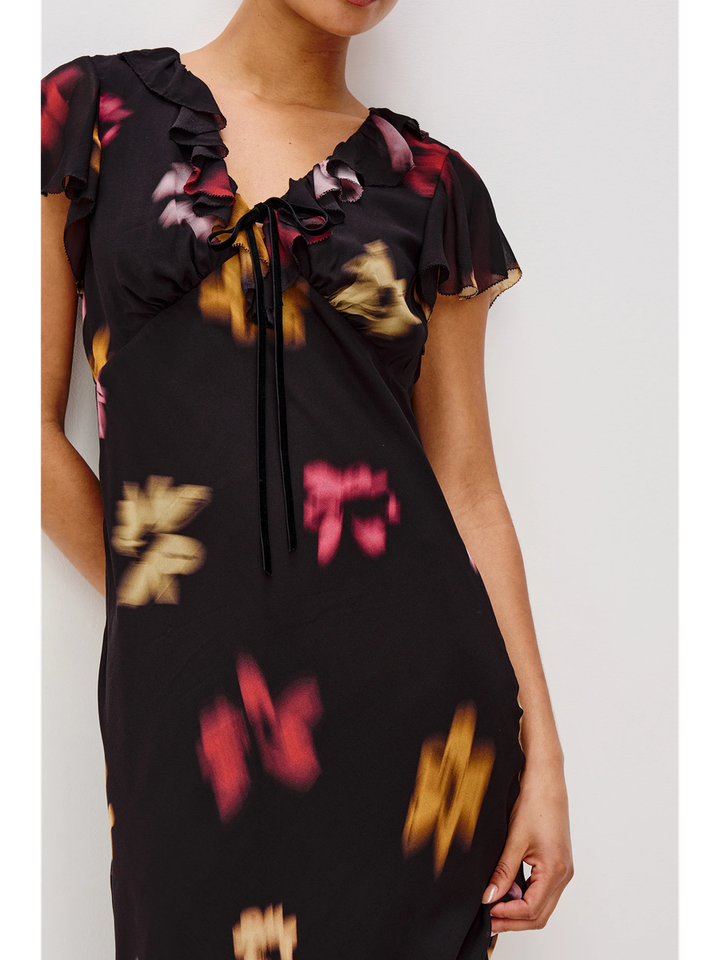 Zwarte jurk met print Neela Rails