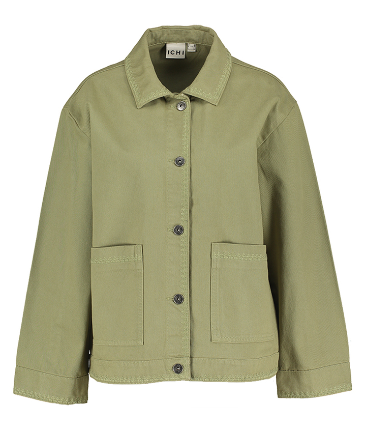 Groene jas met borduur detail OLia ja Ichi
