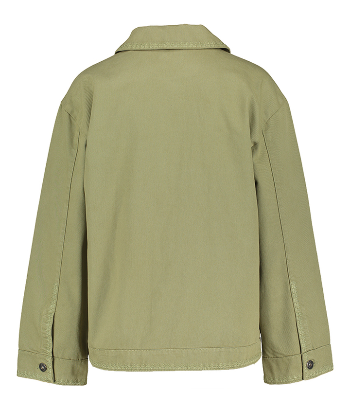 Groene jas met borduur detail OLia ja Ichi