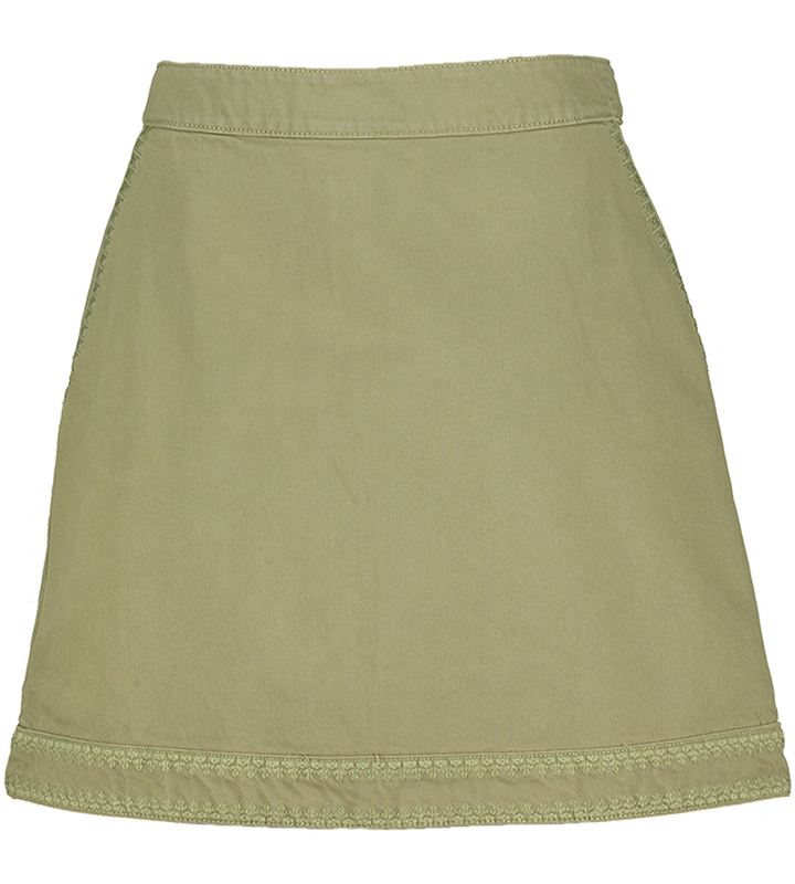 Groene rok met borduur detail OLia sk Ichi